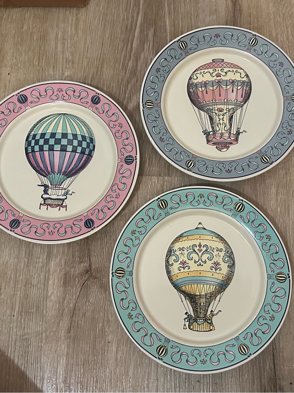 Hot Air Balloon Decorative Dinner Plates - Pink, Blue, Teal